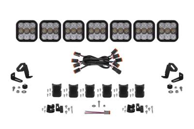 Diode Dynamics - Diode Dynamics DD7246 SS5 Pro Universal CrossLink 7-Pod Lightbar White Combo