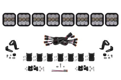 Diode Dynamics - Diode Dynamics DD7248 SS5 Pro Universal CrossLink 8-Pod Lightbar White Combo
