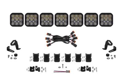 Diode Dynamics - Diode Dynamics DD7258 SS5 Pro Universal CrossLink 7-Pod Lightbar White