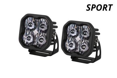 Diode Dynamics - Diode Dynamics DD6857P SS3 Sport LED Pod Pair Flood Amber Backlit