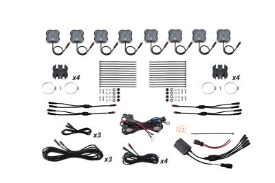 Diode Dynamics - Diode Dynamics DD7753C Stage Series RGBW 8 Pack Rock Lights w/Controller
