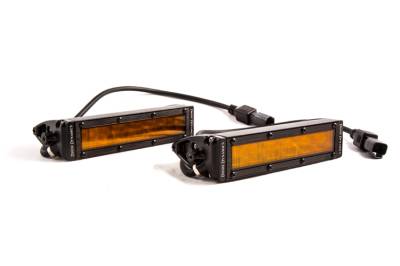 Diode Dynamics - Diode Dynamics DD5044P 6" LED Light Bar Single Row Straight SS6 Amber Wide PAIR