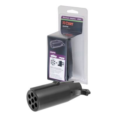 CURT - CURT Manufacturing 57041 7-Way Round To 4-Way Flat Adapter