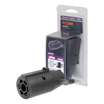 CURT - CURT Manufacturing 57241 7-Way Round RV To 4-Way Flat Adapter