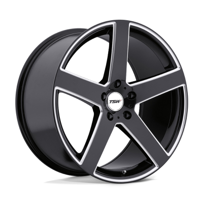 TSW - TSW Wheels RIVAGE 20x10 5x120 25mm Gloss Black/Milled 2010RIV255120B76