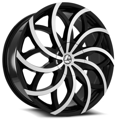 Azara - Azara Wheel AZA-504 24x9 6x135/5.5 25mm Black/Machined AZA-504249061351397+25BM