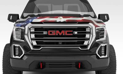 Stampede - Stampede 2321-30 Vigilante Premium Hood Protector Amer. Flag w/Eagle for Toyota