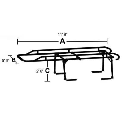 TrailFX - TrailFX FCLR001B HD Contractor Rack 1500 lb Multi-Fit Black Steel