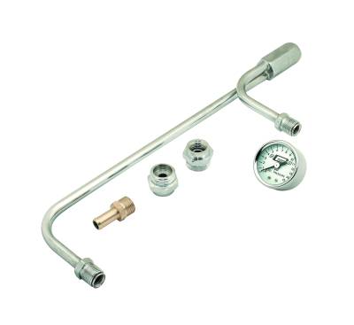 Mr Gasket - Mr Gasket 1559 Chrome Plated Fuel Lines w/Fuel Pressure Gauge