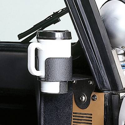 Rugged Ridge - Rugged Ridge 13306.01 Cup Holder Windshield Mount for Jeep CJ & Wrangler