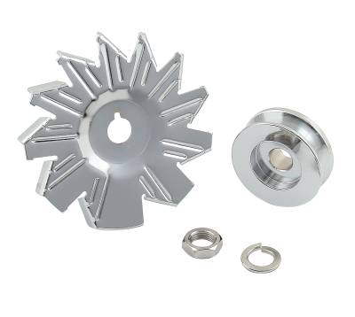 Mr Gasket - Mr Gasket 6808 Chrome Plated Alternator Fan & Pulley Kit
