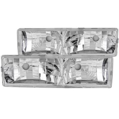 Anzo USA - Anzo USA Chrome Crystal Headlight Set GM C/K Trucks/SUVs 111136