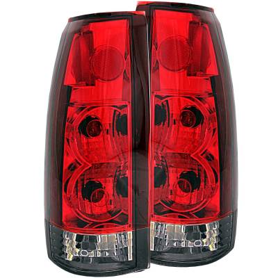 Anzo USA - Anzo USA Chrome Euro Taillight Set Red/Smoke Lens GM C/K Trucks/Suvs 211157