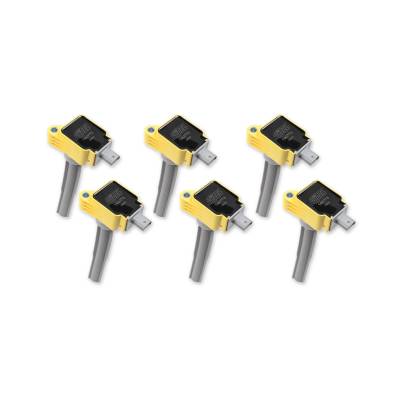 ACCEL - ACCEL 140773-6 Direct Ignition Coil Kit for 16 Ford EcoBoost 2.7L V6 Yellow 6PC