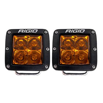 Rigid Industries - Rigid Industries 20252 D-Series Spot w/Amber PRO Lens Pair