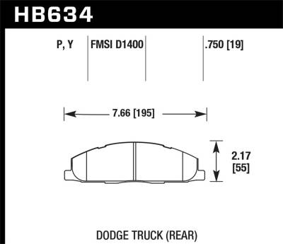 Hawk Performance - Hawk Performance LTS Light Truck & SUV Brake Pads HB634Y.750