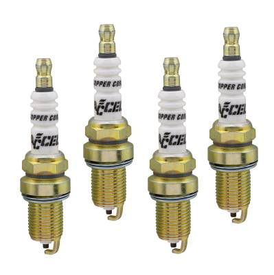 ACCEL - ACCEL 0786-4 U-Groove Resistor Spark Plug 14mm Thread .750" Reach 4PC