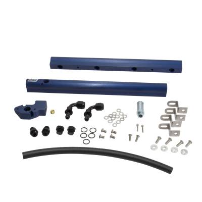 BBK Performance Parts - BBK Perf. 5017 High Flow Billet Fuel Rails Blue 05-10 Ford Mustang GT