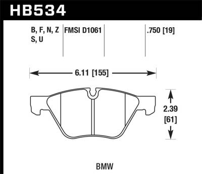 Hawk Performance - Hawk Performance HB534D.750 ER-1 Disc Brake Pad