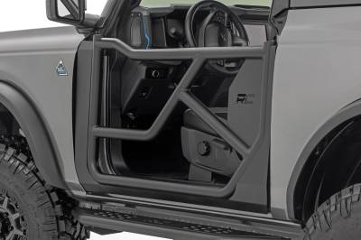 Rough Country Suspension Systems - Rough Country Front Steel Tube Doors Black 21-24 Bronco 2DR 10659