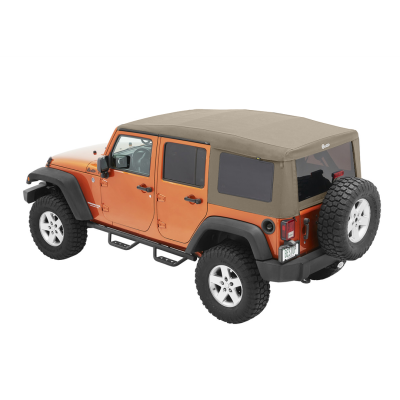 Bestop - Bestop 54724-74 Ultra Squareback Soft Top Tan Twill for 07-18 Wrangler JK 4DR