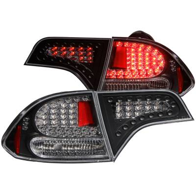 Anzo USA - Anzo USA Black LED Clear Lens Taillight Set Honda Civic Sedan 321152