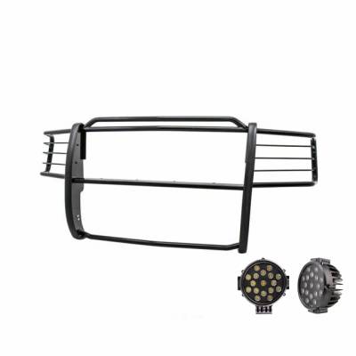 Black Horse Off Road - Black Horse 17FR20MA-PLB Black Grille Guard w/LED for Ranger