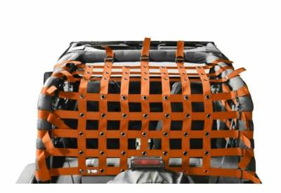 Steinjager - Steinjager Rear Teddy Top Cargo Net-Orange for Wrangler YJ J0047028