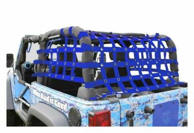 Steinjager - Steinjager Rear Teddy Top Cargo Net-Blue for Wrangler JK 2DR J0047014