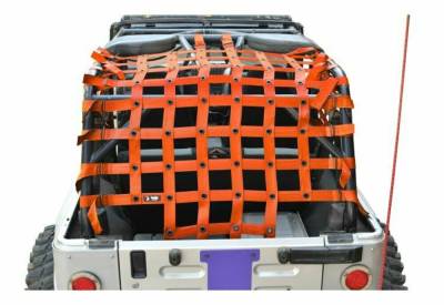 Steinjager - Steinjager Rear Teddy Top Cargo Net-Orange for 03-06 Wrangler LJ J0047379