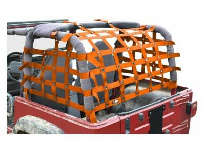 Steinjager - Steinjager Rear Teddy Top Cargo Net-Orange for Wrangler TJ J0047020