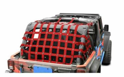 Steinjager - Steinjager Rear Teddy Top Cargo Net Red for Wrangler JK 4DR J0047025