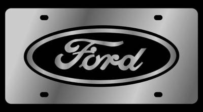 Eurosport Daytona - Eurosport Daytona 1501-2 Stainless License Plate Ford Oval Logo