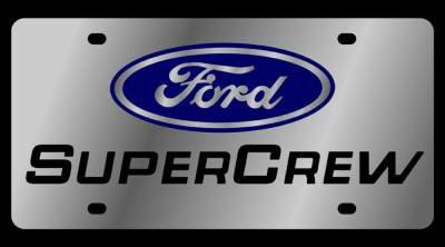 Eurosport Daytona - Eurosport Daytona 1568-1 Stainless License Plate Ford Super Crew Logo
