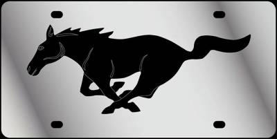 Eurosport Daytona - Eurosport Daytona 1520-1 Stainless License Plate Mustang Pony Logo