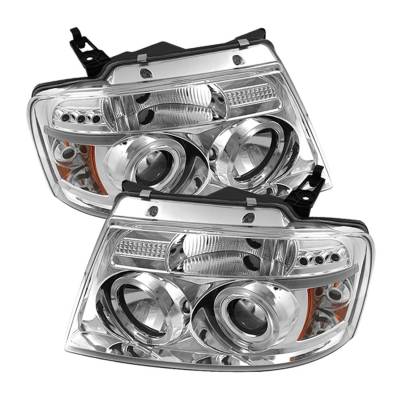Spyder Auto - Spyder Auto 5010216 Halo Projector Headlights Chrome/Clear for 04-08 Ford F150