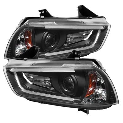 Spyder Auto - Spyder Auto DRL Projector Headlights Black/Clear for Dodge Charger 5074201