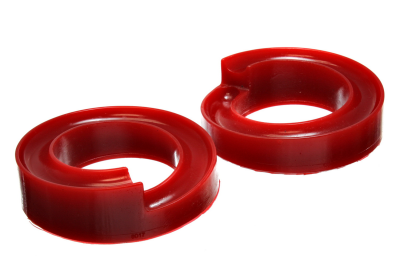 Energy Suspension - Energy Suspension 3.6115R Coil Spring Isolator Set Rear Polyurethane Red