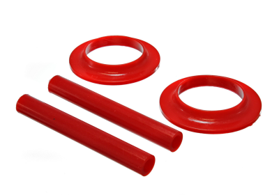 Energy Suspension - Energy Suspension 9.6102R Coil Spring Isolator Set Rear Polyurethane Red