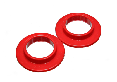 Energy Suspension - Energy Suspension 9.6121R Coil Spring Isolator Set Rear Polyurethane Red