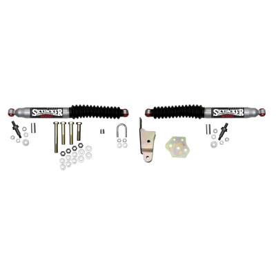 Skyjacker - Skyjacker 9217 Silver Dual Steering Stabilizer Kit w/Black Boots