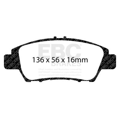 EBC Brakes - EBC Brakes DP32041C Redstuff Ceramic Low Dust Brake Pads for 09-19 CR-Z Fit