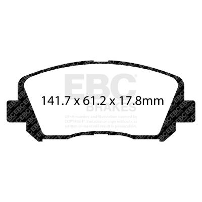 EBC Brakes - EBC Brakes DP43007R Yellowstuff Street & Track Brake Pads for 13-17 200 Dart