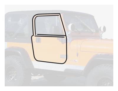 Crown Automotive Jeep Replacement - Crown Automotive 55176222MK Door Seal Master Kit for CJ5 CJ7 Scrambler Wrangler