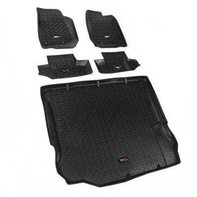 Rugged Ridge - Rugged Ridge Front/Rear Floor Liner Set-Black for Jeep JK 2DR 12988.03