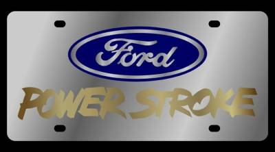Eurosport Daytona - Eurosport Daytona 1502-2 Stainless License Plate Ford Power Stroke Logo