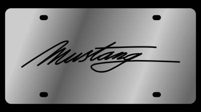 Eurosport Daytona - Eurosport Daytona 1525-1 Stainless License Plate Mustang Script Logo