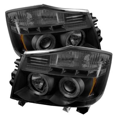 Spyder Auto - Spyder Auto 5078605 LED Halo Projector Headlights Black/Smoked