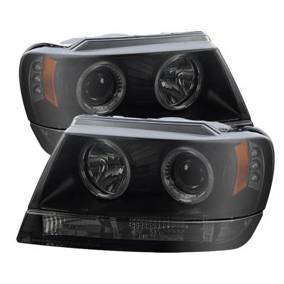 Spyder Auto - Spyder Auto 5078568 LED Halo Projector Headlights Black/Smoked