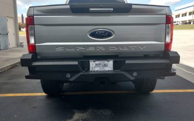 Steelcraft - Steelcraft 65-21380 Black HD Rear Elevation Bumper for 17-24 Ford Super Duty